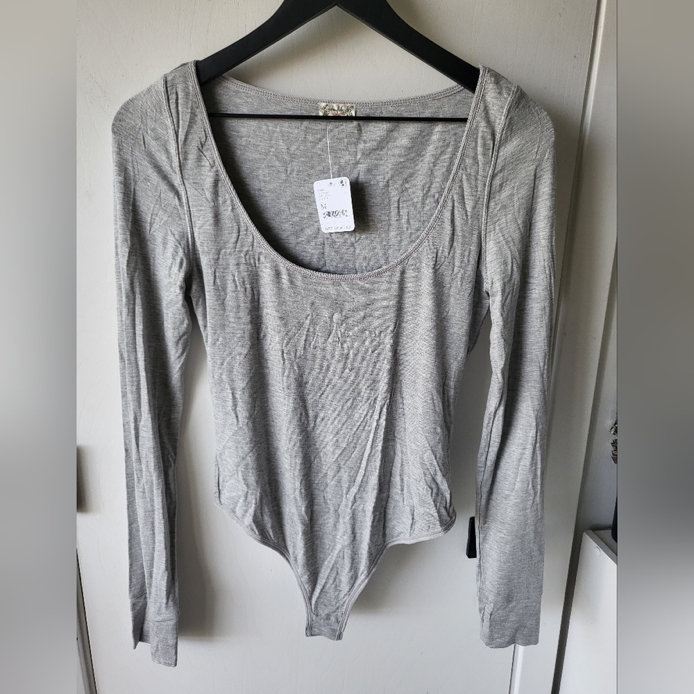 Free People Long Sleeve Bodysuit Med